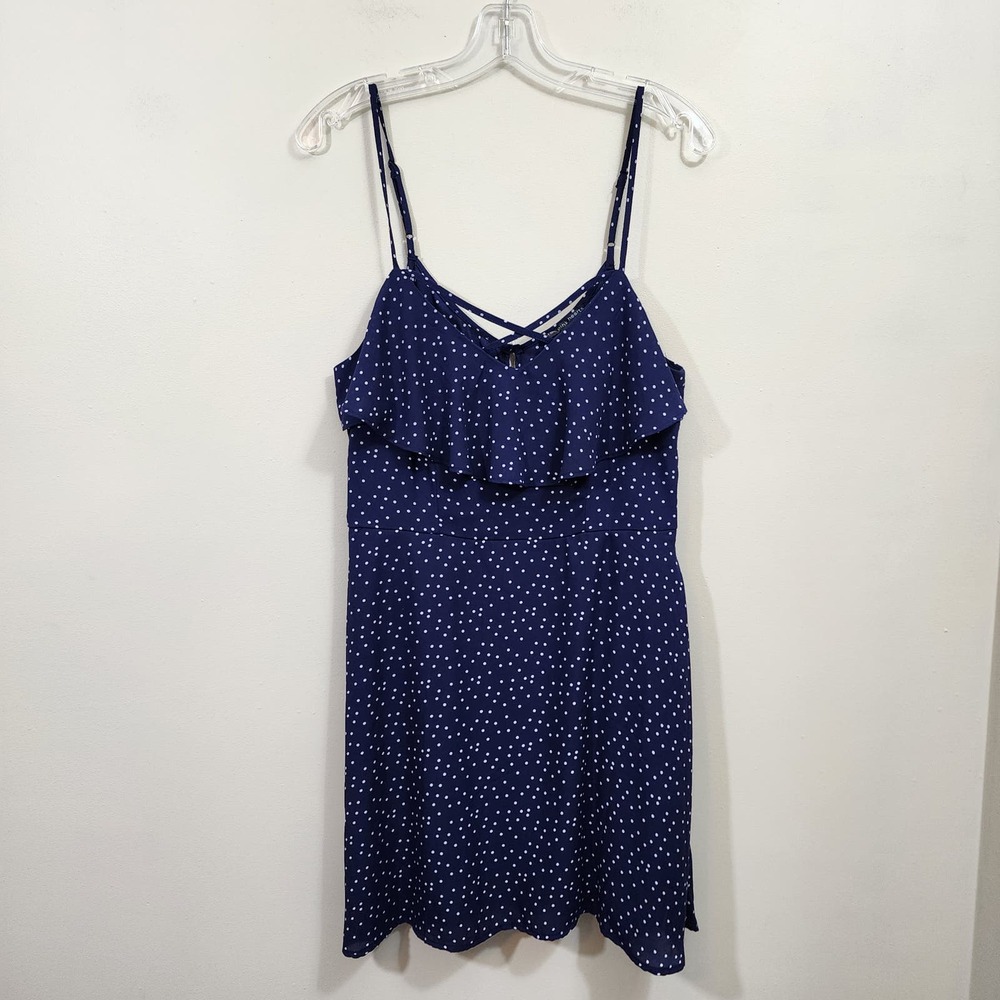 Three pink hearts NWT navy w/ white polka dot sun dress juniors size extra large